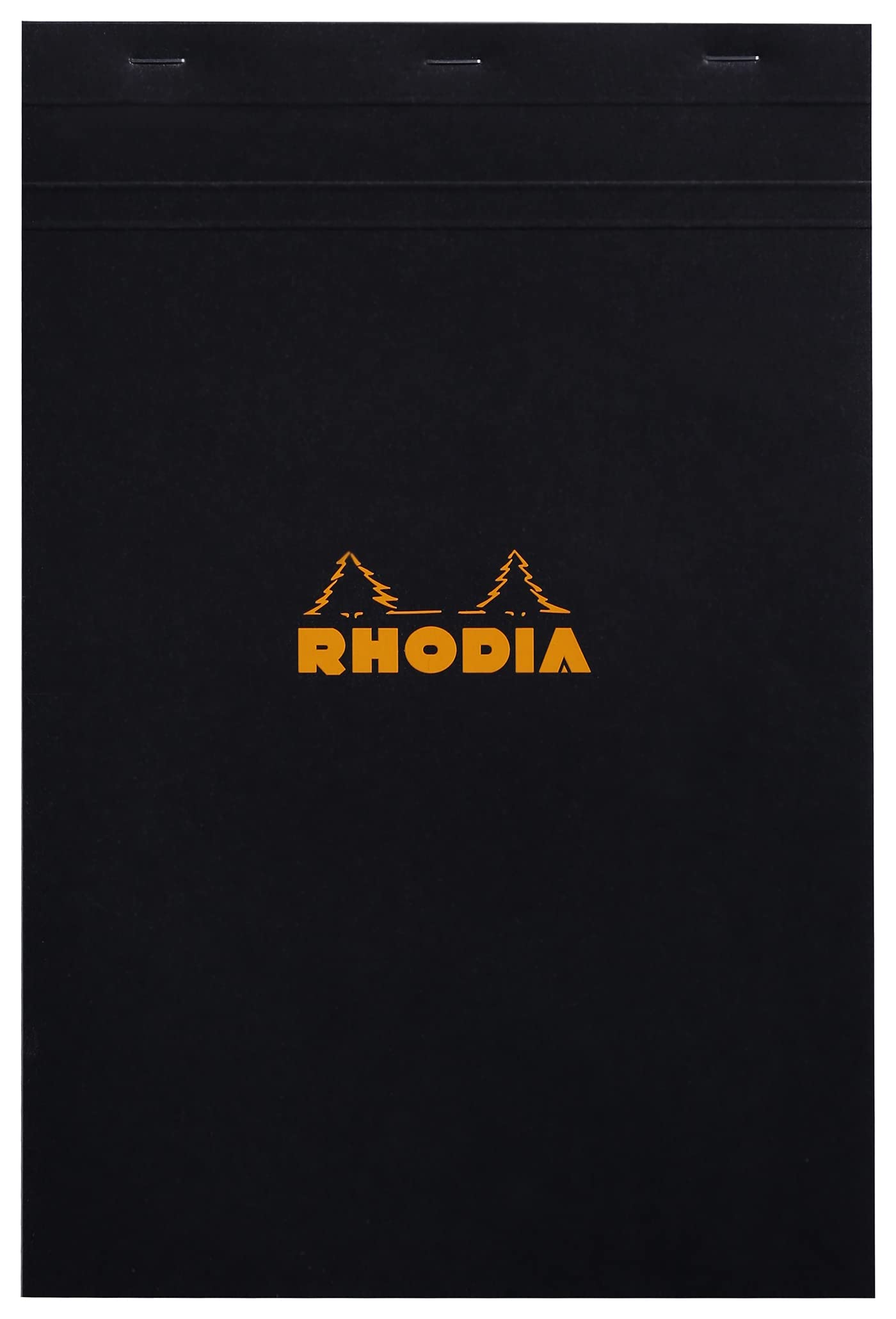 RHODIA 192009C - Stapled Notepad N°19 Black - A4+ - Small Squares - 80 Detachable Sheets - 80G Clairefontaine Paper - Soft, Resistant and Waterproof Coated Card Cover - Basics