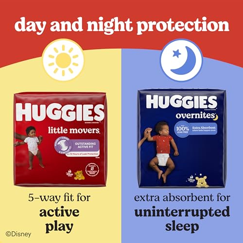HUGGIES SIZE 8 DIAPERS, LITTLE MOVERS BABY DIAPERS, SIZE 8 (46+ LBS), 12 CT, PACKAGING MAY VARY