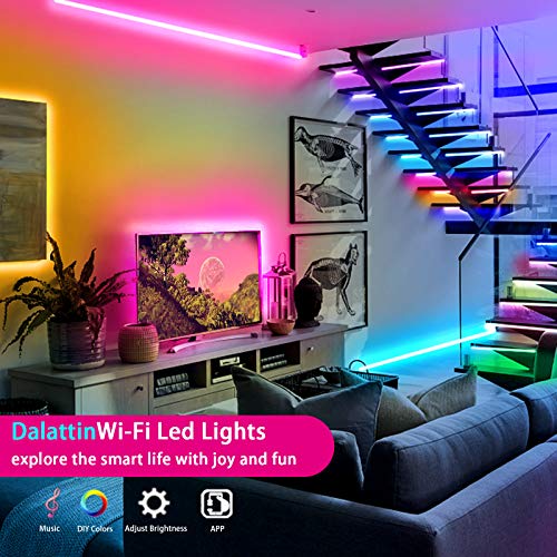 dalattin Smart WiFi Led Strip Lights 50ft, 2 Rolls of 25ft, Compatible
