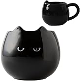 Meetbees Cute Black Cat Mug for Coffee and Tea, 12 Oz Ceramic Kitty Cup for Women and Men, Cat Themed Choice for Cat Lovers