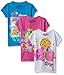 Shopkins Little Girls' Multi-Pack Tees, 3 Pack Processed Blue/White/Fushia, 6X