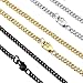 Heraculs Stainless Steel Necklace, 3.5MM Mens Womens Curb Link Chain 3Pcs Set Gold Silve Black 16-30 Inch