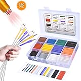 Pointool Heat Shrink Tubing Kit-Wire Shrink Wrap Tubing Wire Heat Shrink Tube Kit Insulation Electrical Colored Assorted Heat Shrink Tubing Assortment Electronics for Wires(Shrink Ratio2:1,650Pcs)