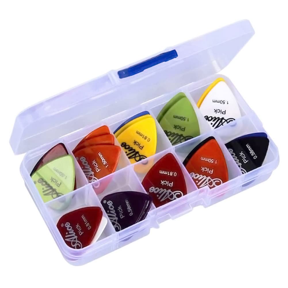 Guitar Picks, 60 Pcs Guitar Plectrums for Your Electric Acoustic or Bass Guitar Plectrum Pick Including 0.58mm 0.71mm 0.81mm 0.96mm 1.2mm 1.5mm — image 1
