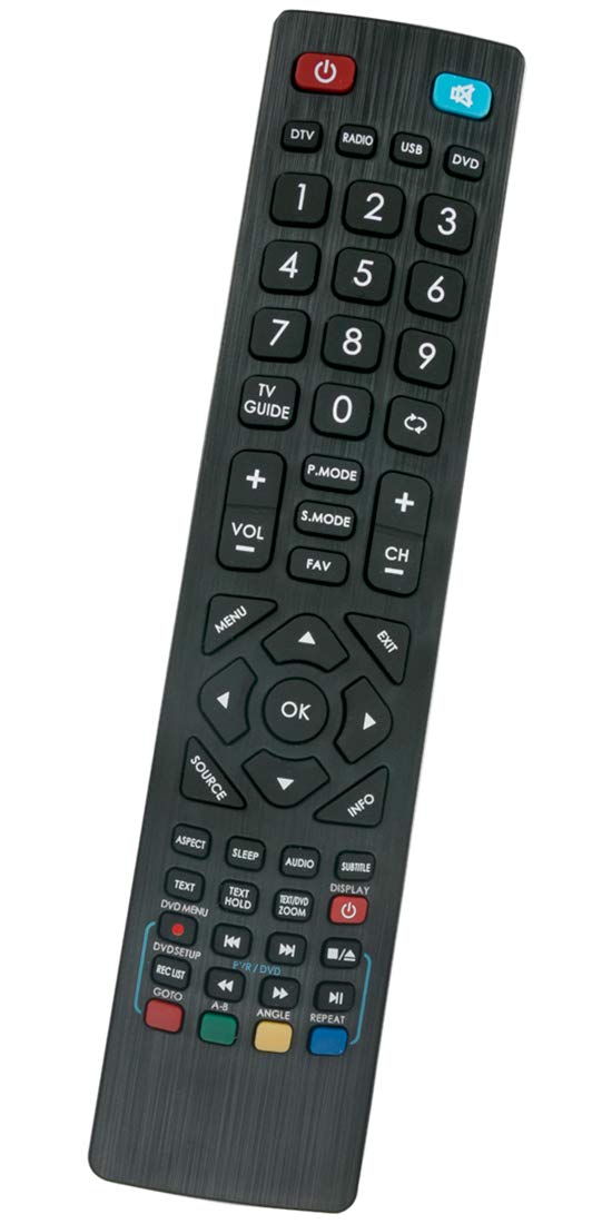 Universal Remote Control Compatible with Blaupunkt Technika Alba Bush 39E21B-FHD 24E21B-HDR 32E21B-FHD 22E21B-FHD 24E21B-HDR/DVD 22E21B-FHD/DVD 50/149I-GB-5B2-FHKUP-UK 32/233I-WB-5B2-FHBKUP-EU