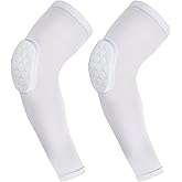 GUOZI Arm Elbow Sleeves [2 Pack], Honeycomb Crashproof Arm Elbow Pads for Youth Adult Sports Football Basketball Volleyball