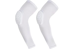GUOZI Arm Elbow Sleeves [2 Pack], Honeycomb Crashproof Arm Elbow Pads for Youth Adult Sports Football Basketball Volleyball