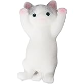 1pcs Gray Big Squishy Cat Toy,Cute Cat Squeeze Toys for Stress Relief,Cat Shaped Squishy Toys,Cat Toy pet Simulation Cut cat Pinch Toy(1pcs Big Gray)