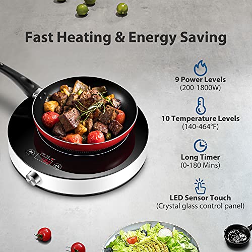 Induction Cooktop, Easepot 1800w Countertop Induction Burner 13‘’ Hot