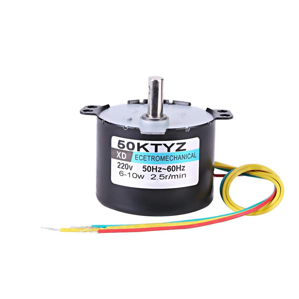 Synchronous Motor, XD-50KTYZ AC220V 50Hz~60Hz 0.5A 6-10W 2.5RPM 20RPM With Copper Wire Production Metal Gear Constant Speed Used in Instrument Automation Gluing Machine Stage Lamps (2.5r/min)