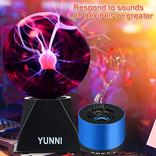 Plasma Lamp,Bigger Plasma Ball(6 Inch),Dancing Plasma Globe with Music, Lightning Ball Touch & Sound Sensitive, Clear Glass Magic Ball Lamp Nebula Sphere Globe - Thumbnail 3