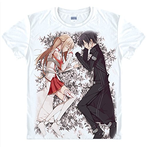NEW Mens Teens Sword Art Online Kirito Asuna Tee Summer Quick Dry