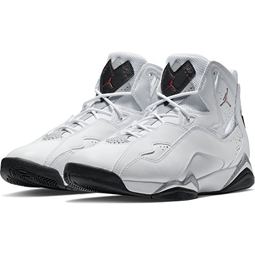 Jordan Men's True Flight Basketball Shoe, White/Gym Red-Black-Wolf Grey 13