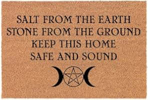 Welcome Doormat Non-Slip Front Door Mat Gift Salt from The Earth Wiccan Witch Pagan 16"x24"