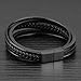 Ostan Mens Bracelet Men`s Braided Leather Bracelet Multilayer Fashion Wrist Cuff Bangle Black - (8.46)
