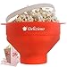 The Original Delizioso Microwave Popcorn Popper, Keep Your Figure Without Having to Give Up the Pleasure - Free E-Book & Popcorn Cups Include (Red)