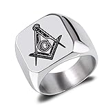 ATDMEI Freemason Freemasonry Masonic Ring for Men