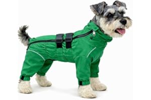 Dogs Waterproof Jacket, Lightweight Waterproof Jacket Reflective Safety Dog Raincoat Windproof Snow-Proof Dog Vest for Small 