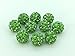 iCherry(TM) 10mm 100pcs/Lot Green Clay Pave Disco Ball for Rhinestone Crystal Shamballa Beads Charms Jewelry Makings