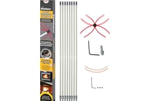ROCKFORD CHIMNEY SUPPLY SootEater Rotary Chimney Cleaning System with 21 ft. Flexible White Rods