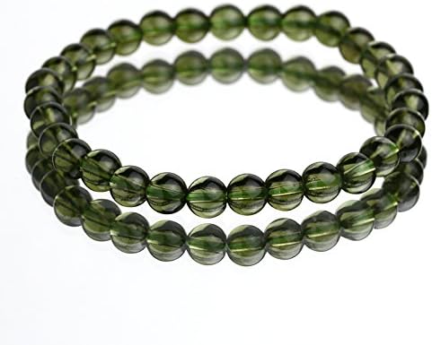 Moldavite Bracelet 6mm Round Beads 9.3g #C0258