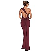 ABYOVRT Women Sexy Backless Dress Bodycon Sleeveless Open Back Maxi Dress Formal Cocktail Wedding Guest