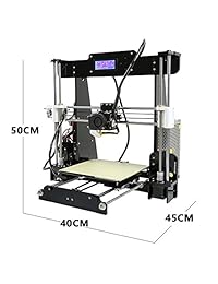 Anet A8 Impresora 3D, boquilla de montaje automático de 0.016 in, aleación de aluminio, Hotbed 2004 LCD de sobremesa, impresora 3D Reprap i3 con herramientas, tarjeta SD 8G, filamentos de 32.8 ft