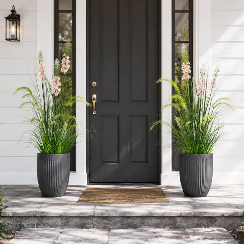 ZEEOZE Plantas artificiales de 90cm con tres Flores Plantas Artificiales Decorativas Planta Artificial Exterior Interior con Para Decoracion Hogar Salon Casa Room Decor Jardín Oficina(2 Paquete)