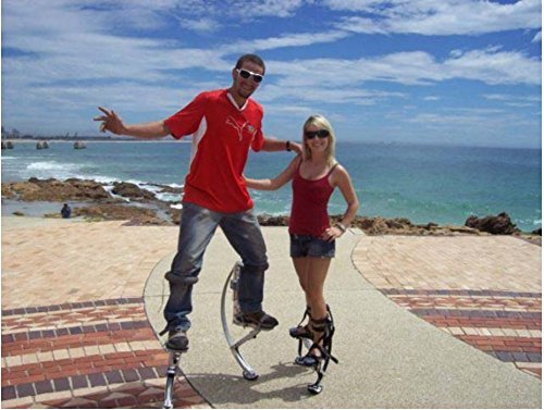 Adult Kangaroo Shoes Jumping Stilts Fitness Exercise (200-242lbs/90~110kg) Bouncing shoes (black) (Renewed)