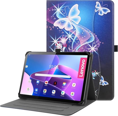 HGWALP Universal Tablet Case Folio Purple Butterfly