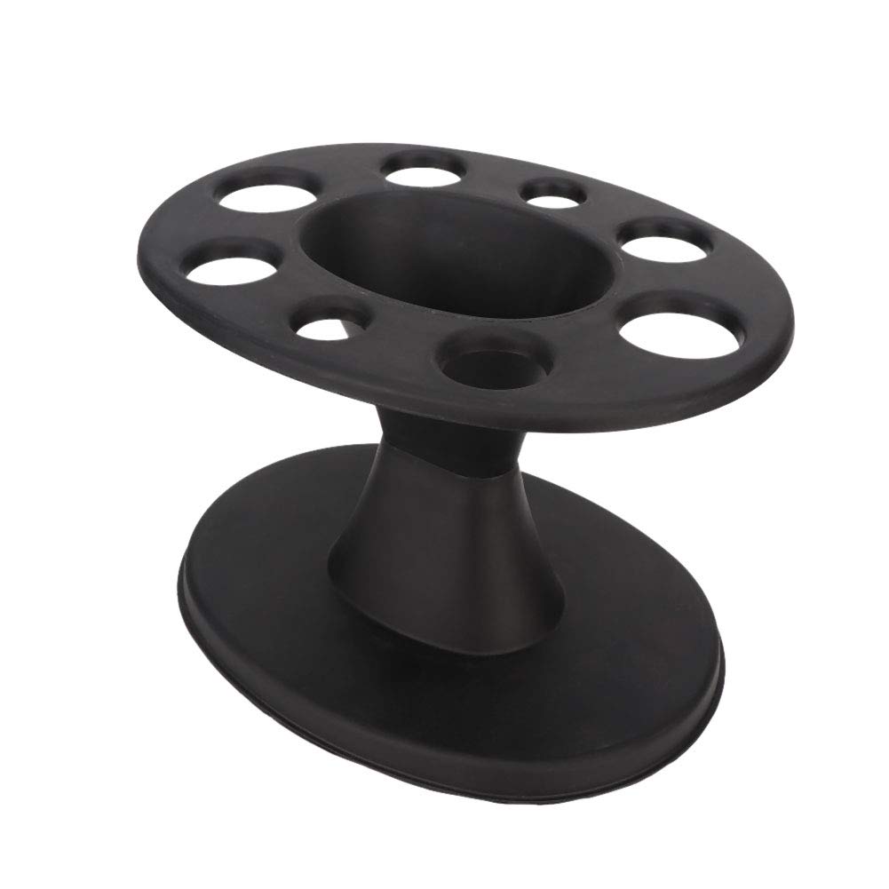 Hair Brush Holder, Plastic Round Comb Holder Display Rack Hair Styling Brush Stand for Hair Salon Black