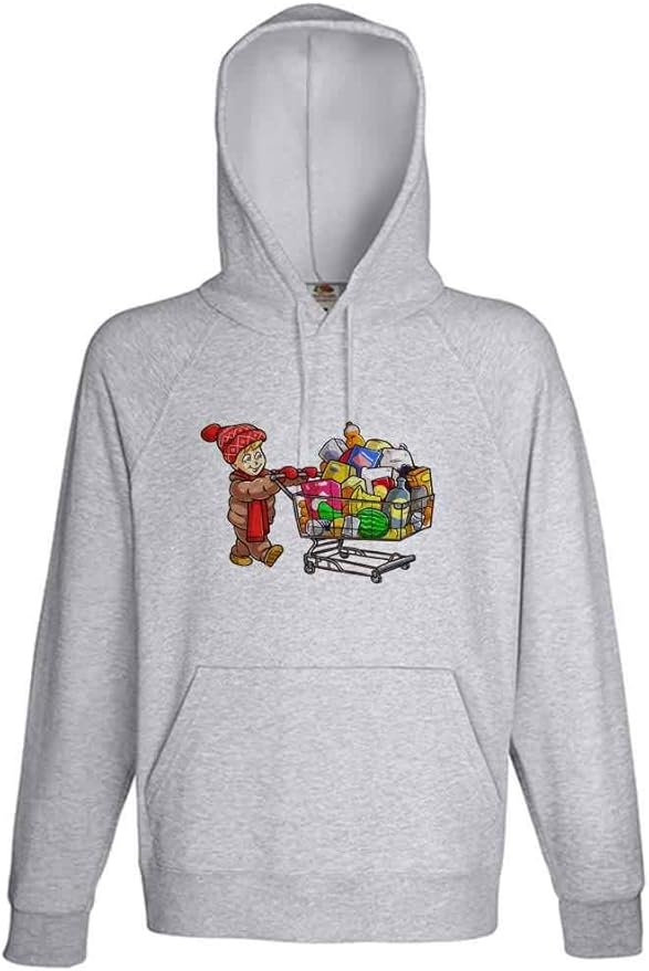 FunnyWear Home Alone Kevin Shopping Grey Hoodie Sweatshirt Pullover: Amazon.co.uk: Clothing