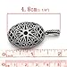 Housweety 3PCs Frame Pendants Hollow Picture Locket Pattern Carved Oval Gunmetal 1 7/8