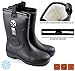 RK Mens Insulated Waterproof Fur Interior Rubber Sole Winter Snow Cold Weather Rain Boots