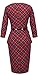 HOMEYEE Women's Vintage Tartan Wear to Work Bodycon Dress B267 (XL, Red)