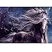 MXJSUA 5D Diamond Painting Round Drill Kits for Adults Pasted Embroidery Cross Stitch Arts Craft for Home Wall Decor Purple Horse 12x16in