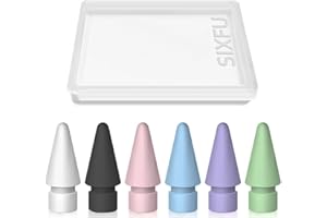 SIXFU 6 Color Tips for Apple Pencil tip, Apple Pen Tip Compatible with iPad Pencil Tip with Cover Case for Apple Pencil Pro/USB-C/ 1st Gen/ 2nd Generation iPencil(White,Black,Pink,Blue,Purple,Green)