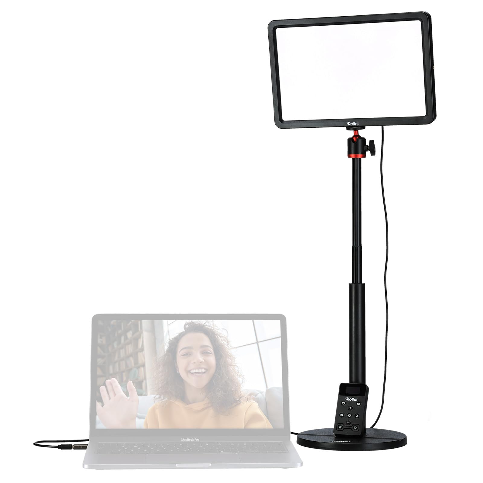 Rollei Lumis Key Light Pro Streaming Licht LED Videolicht CRI 90+ 2500-9000K Videoleuchte für Fotografie Zoom Videokonferenz Videolicht-Streaming-Licht-Videoleuchte-Light