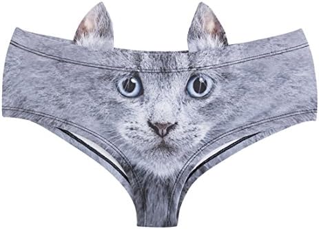 CUTEKU Lifelike Printed Funny Comfy Elastic Panties Underwears Gifts for Women Girls Underwears Briefs