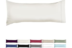 Soft Body Pillow Covers Pillowcases 60 x 21 Inch, WINKAURA Long Pillow Cover for Bed Fits 54x20 Pillow, Envelope Closure, Stylish Wrinkle and Stain Resistant,Cream Color