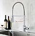 TimeArrow TAF852R-CP01 Modern Commercial Chrome Pull Down Sprayer Kitchen Faucet, Single Handle Kitchen Sink Faucet With Deck Plate