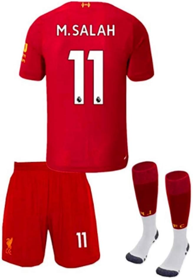 New Soccer Liverpool Home 2019/2020 11 M.Salah Soccer Jerseys Kids/Youth Soccer Shorts and Socks Red
