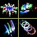 60 PCS LED Light Up Toys Glow in The Dark Party Supplies, Halloween Party Favors Kids Including 40 LED Finger Lights, 12 Flashing Bumpy Rings, 4 Bracelets 4 Flashing Slotted Shades Glasses
