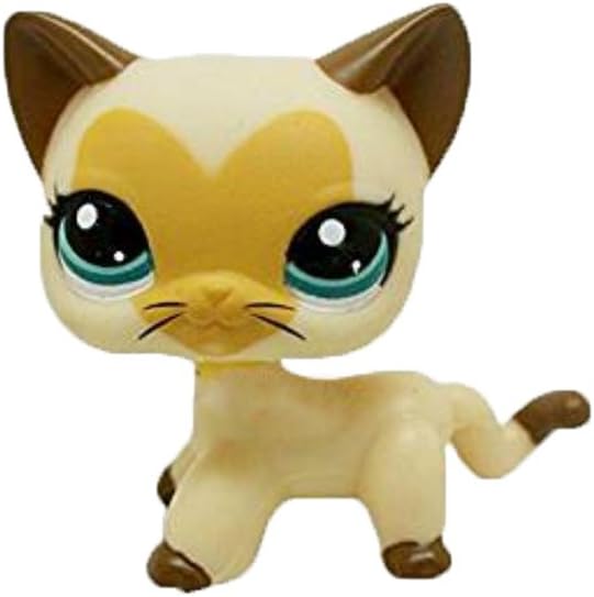 Meidexian888 Child Figure Toy Cat , 2.5 inches Cartoon Heart Face Cat Pet Shop Cream Toy Party Decorations Brown