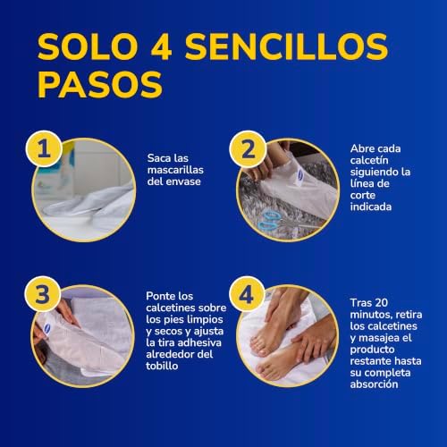Scholl Mascarilla Nutritiva Para Pies, Hidratación Intensa en 20 Minutos – 1 Par (2 Mascarillas)