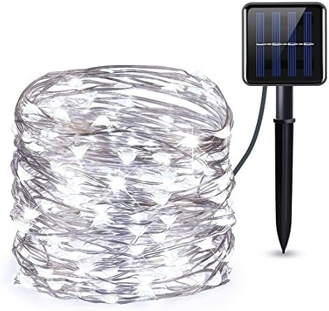 [Upgraded with Length] Rophie 200 LEDs Solar String Lights 72 ft/22m Solar Powered Garden Lights Copper Wire Outdoor Waterproof String Lights Cold White Indoor/Outdoor Decorative Lights for Party