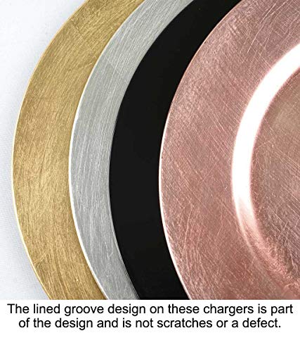 Tiger Chef Round Charger Plates Gold Beaded Dinner Chargers - 13-inch Wedding Charger Plates (12 Pack)