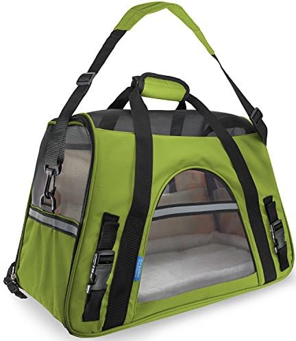 Pet Carrier Soft Sided Large Cat / Dog Comfort Spinach Green Bag Travel Approved
