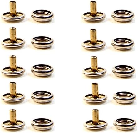 Snap Cap & Socket, Extra Long Post 5/16" Inch Nickel Plated Brass Construction 10 Piece Set