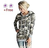 Hoodie Sweatshirt,Morecome Womens Camouflage Printing Pocket Hooded Tops